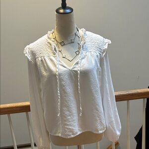 Bella Dahl white Ruffle Top